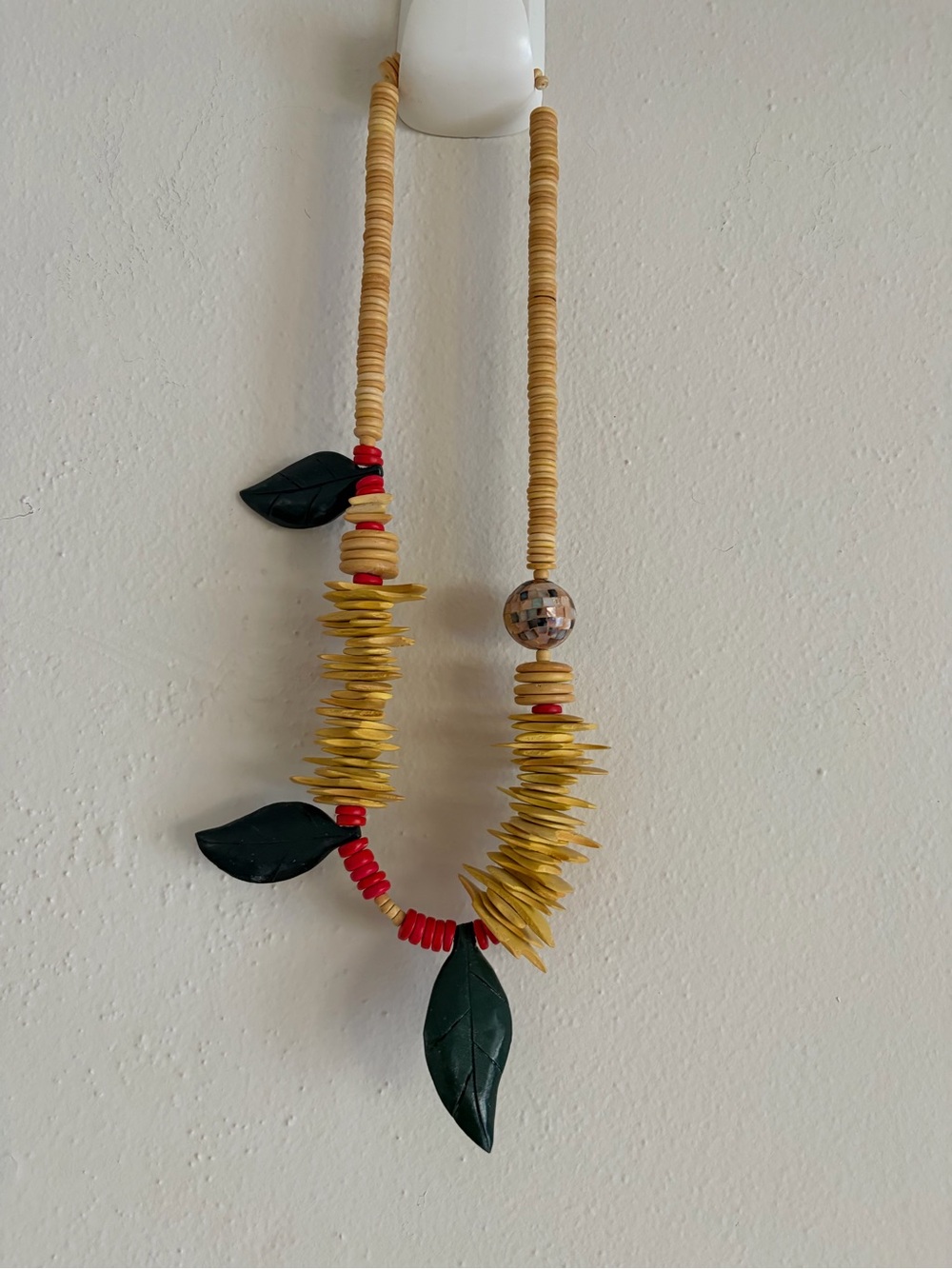 Handcrafted Yellow and Green Leaf Statement Necklace - Unbranded